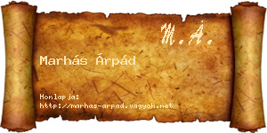 Marhás Árpád névjegykártya
